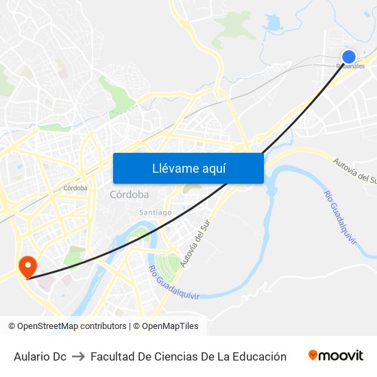 Aulario Dc to Facultad De Ciencias De La Educación map