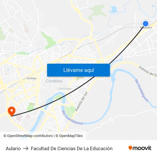 Aulario to Facultad De Ciencias De La Educación map