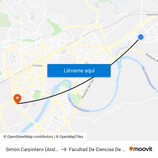 Simón Carpintero (Andrés Barrera) to Facultad De Ciencias De La Educación map