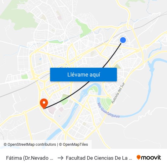 Fátima (Dr.Nevado Del Rey) to Facultad De Ciencias De La Educación map