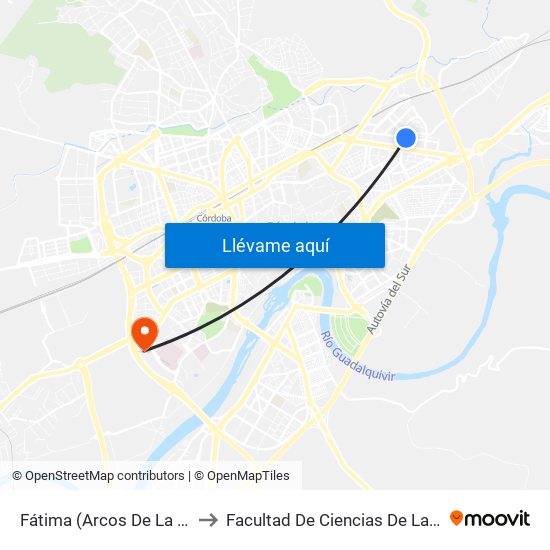 Fátima (Arcos De La Frontera) to Facultad De Ciencias De La Educación map