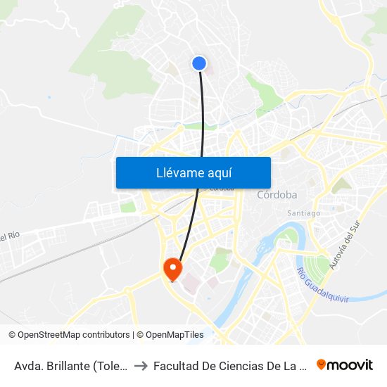 Avda. Brillante (Toledo) D.C. to Facultad De Ciencias De La Educación map
