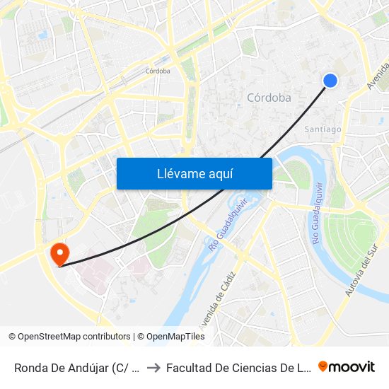 Ronda De Andújar (C/ Escañuela) to Facultad De Ciencias De La Educación map