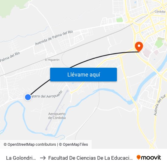 La Golondrina to Facultad De Ciencias De La Educación map