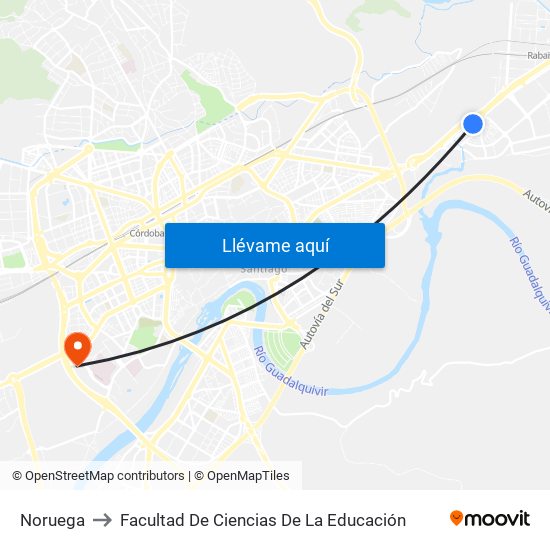 Noruega to Facultad De Ciencias De La Educación map