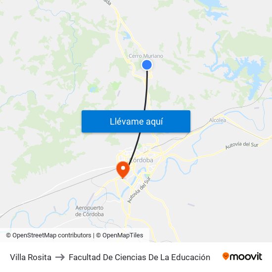 Villa Rosita to Facultad De Ciencias De La Educación map