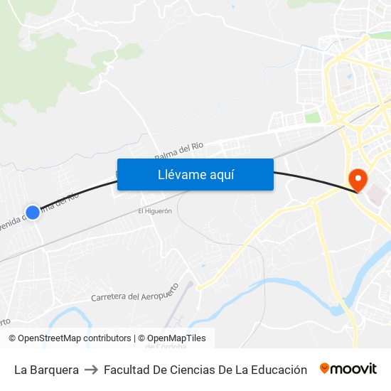 La Barquera to Facultad De Ciencias De La Educación map