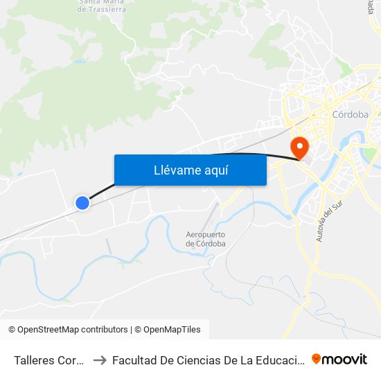 Talleres Corral to Facultad De Ciencias De La Educación map