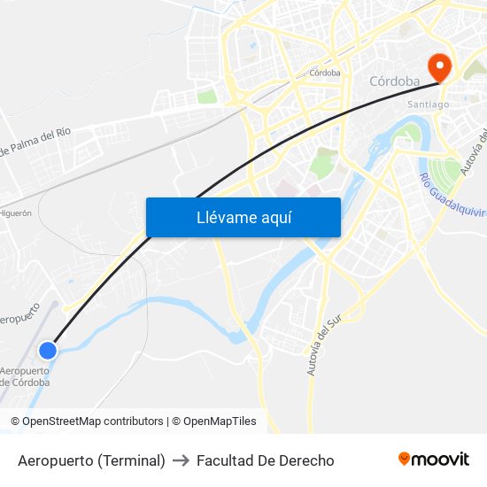 Aeropuerto (Terminal) to Facultad De Derecho map