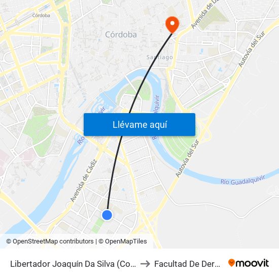 Libertador Joaquín Da Silva (Colegio) to Facultad De Derecho map