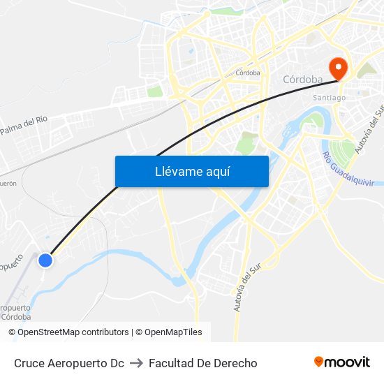 Cruce Aeropuerto Dc to Facultad De Derecho map