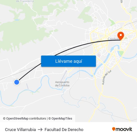 Cruce Villarrubia to Facultad De Derecho map