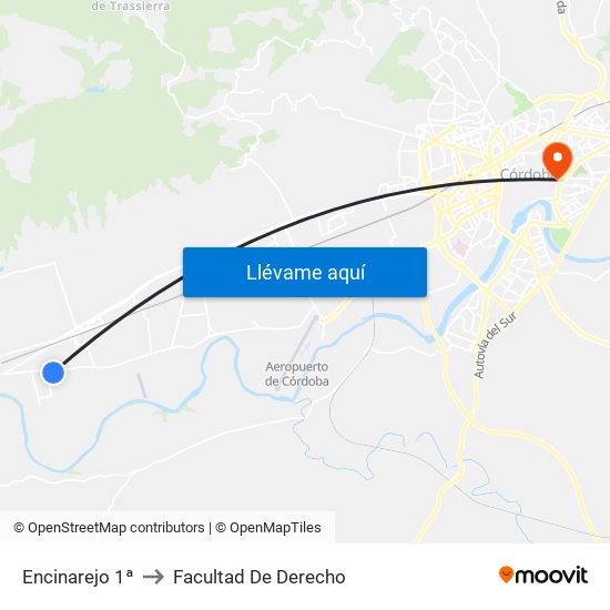 Encinarejo 1ª to Facultad De Derecho map