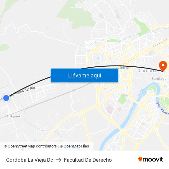Córdoba La Vieja Dc to Facultad De Derecho map
