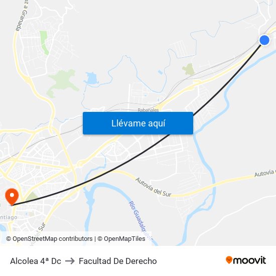 Alcolea 4ª Dc to Facultad De Derecho map