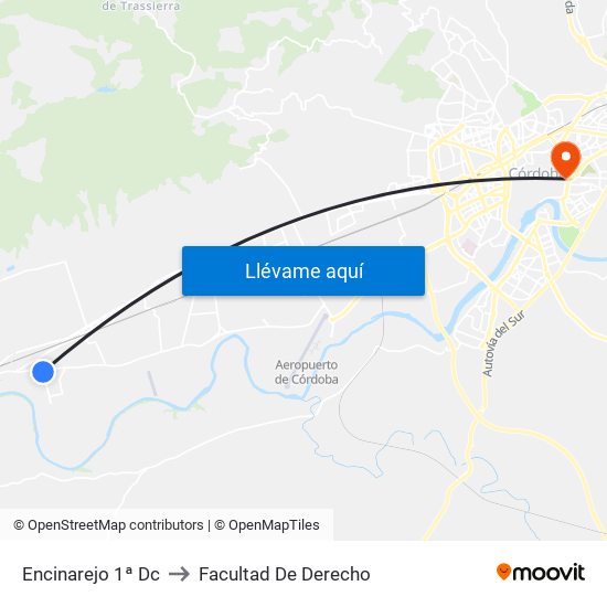 Encinarejo 1ª Dc to Facultad De Derecho map