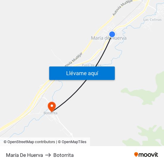 María De Huerva to Botorrita map