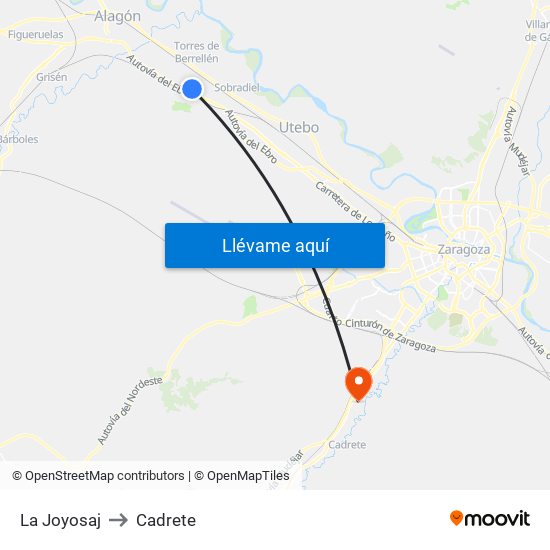 La Joyosaj to Cadrete map