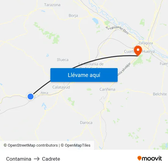 Contamina to Cadrete map