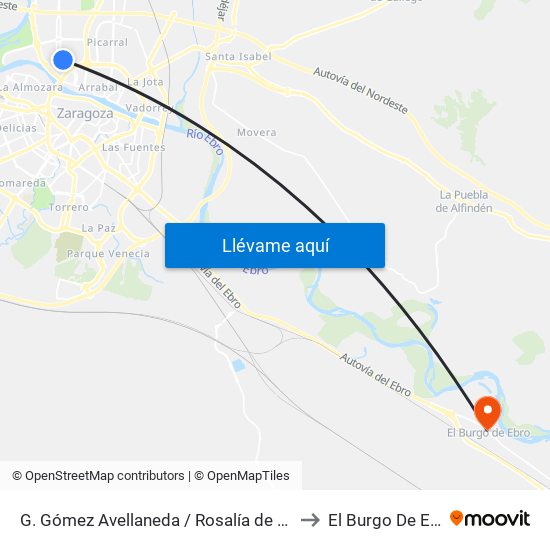 G. Gómez Avellaneda / Rosalía de Castro to El Burgo De Ebro map