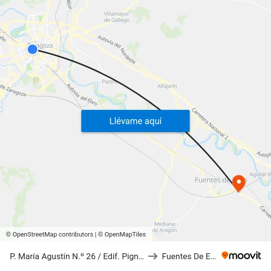 P. María Agustín N.º 26 / Edif. Pignatelli to Fuentes De Ebro map