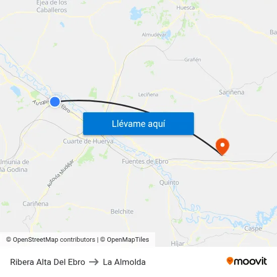 Ribera Alta Del Ebro to La Almolda map