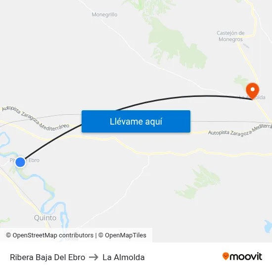 Ribera Baja Del Ebro to La Almolda map