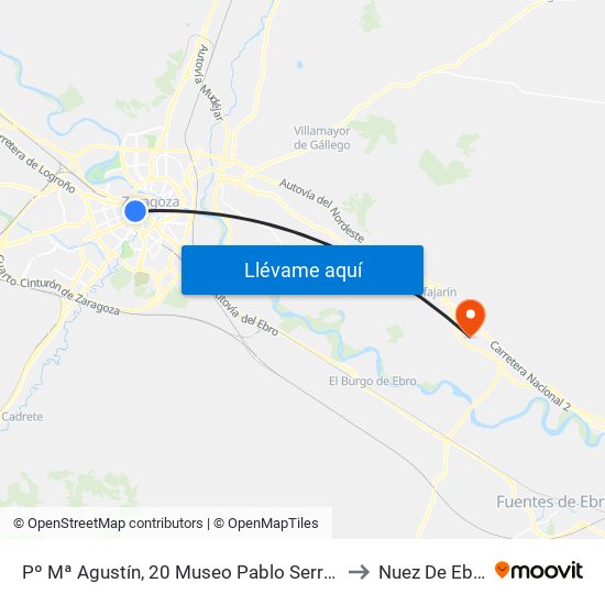 Pº Mª Agustín, 20 Museo Pablo Serrano to Nuez De Ebro map