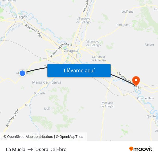 La Muela to La Muela map