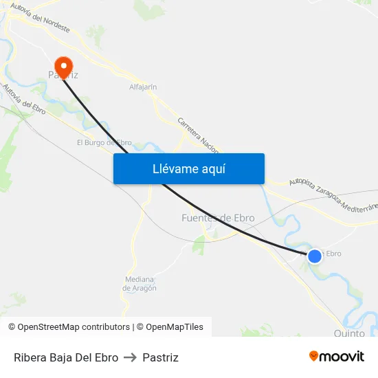 Ribera Baja Del Ebro to Pastriz map