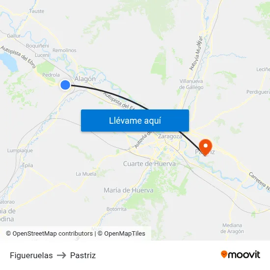 Figueruelas to Pastriz map