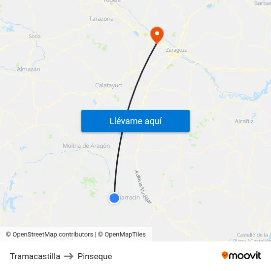 Tramacastilla to Pinseque map