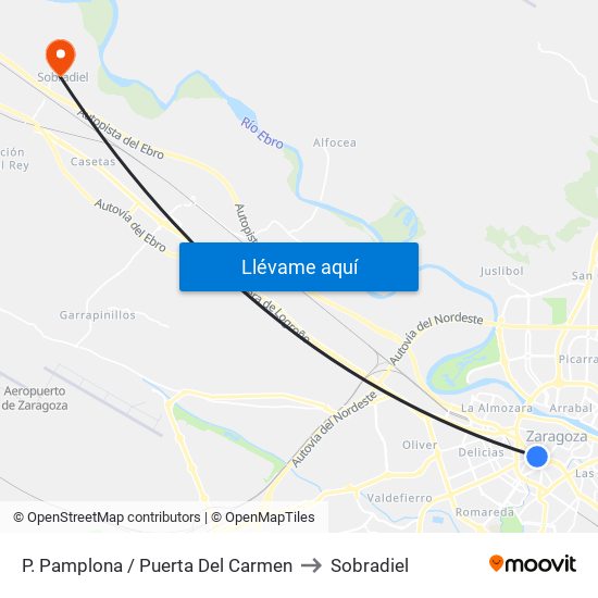 P. Pamplona / Puerta Del Carmen to Sobradiel map