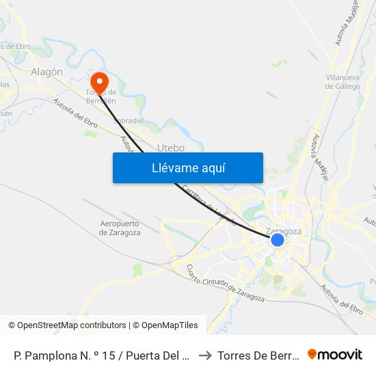 P. Pamplona N. º 15 / Puerta Del Carmen to Torres De Berrellén map