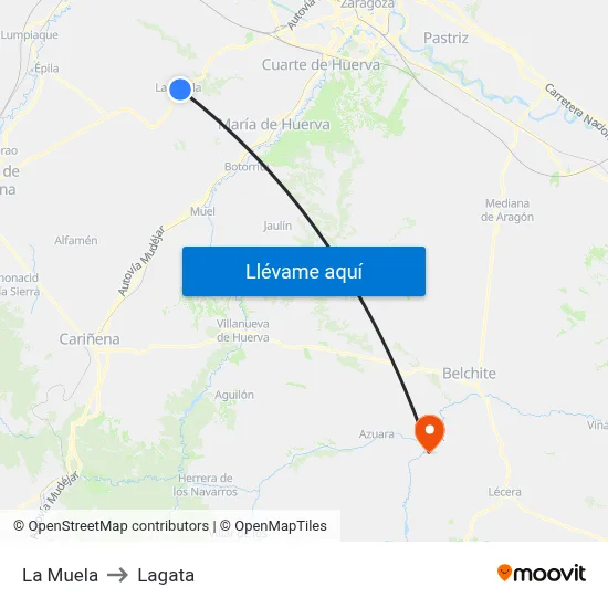 La Muela to Lagata map