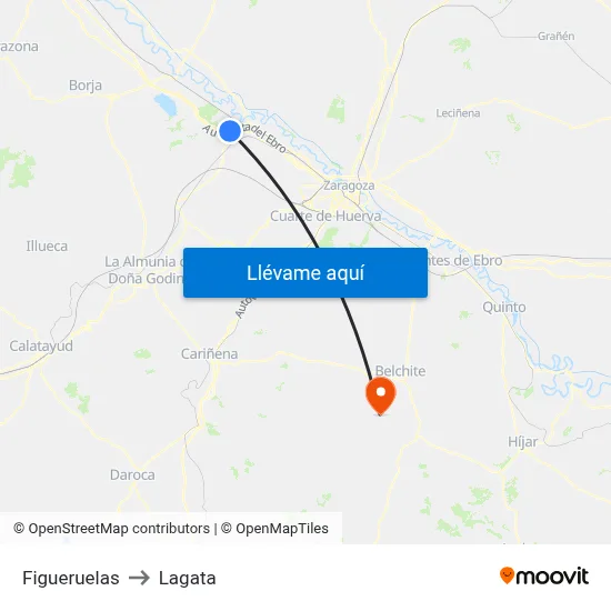 Figueruelas to Lagata map