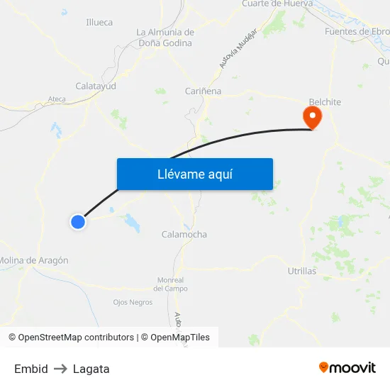 Embid to Lagata map