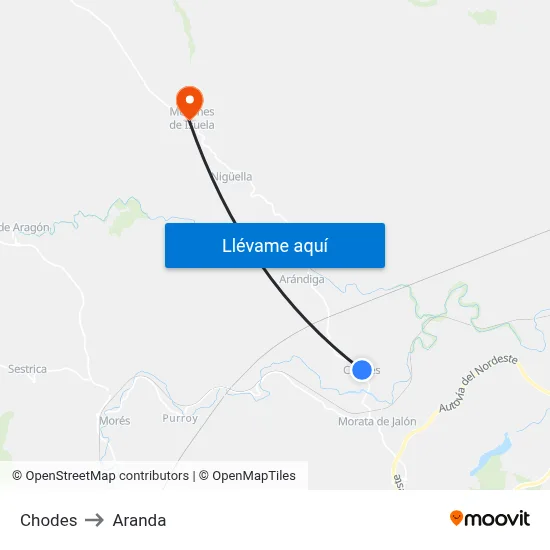 Chodes to Aranda map