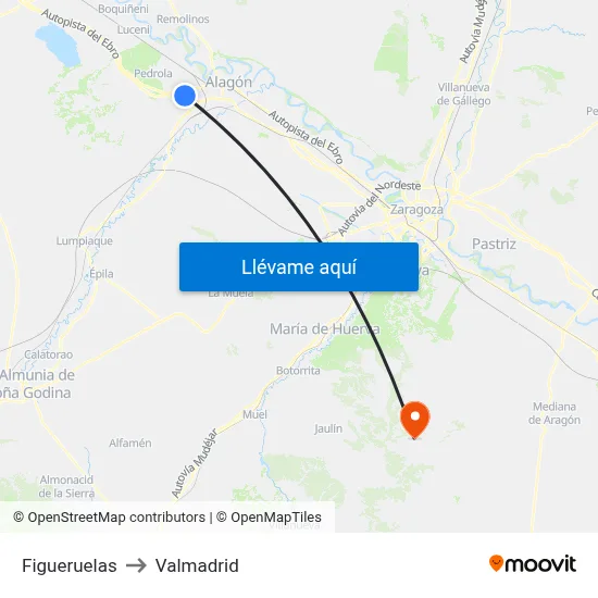 Figueruelas to Valmadrid map