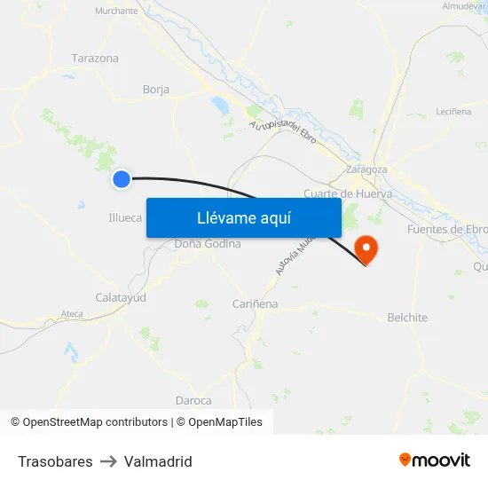 Trasobares to Valmadrid map