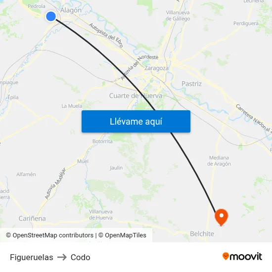 Figueruelas to Codo map