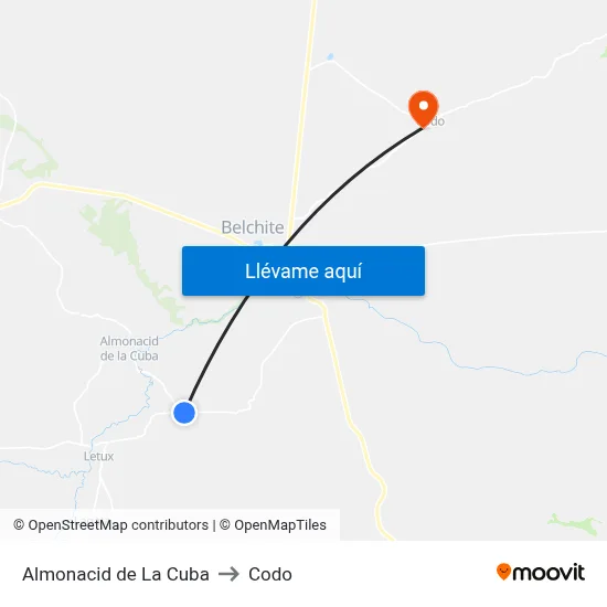 Almonacid de La Cuba to Codo map