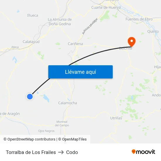 Torralba de Los Frailes to Codo map
