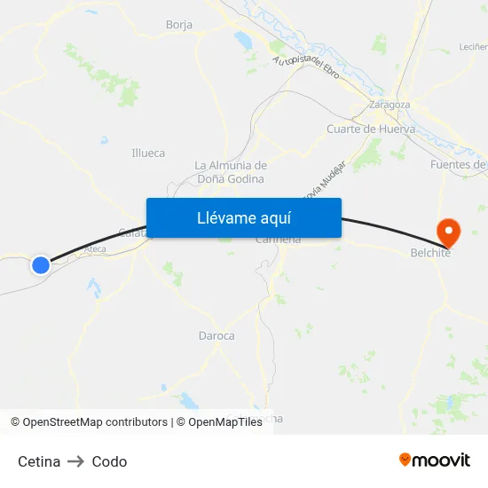 Cetina to Codo map