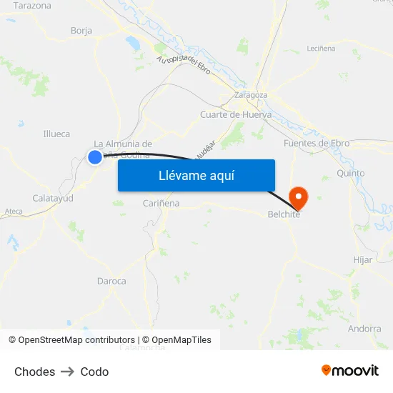 Chodes to Codo map