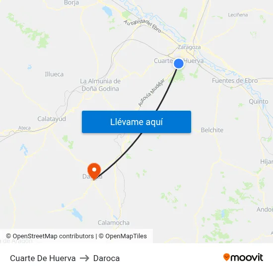 Cuarte De Huerva to Daroca map
