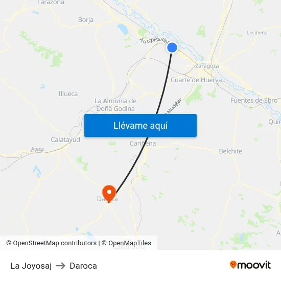 La Joyosaj to Daroca map