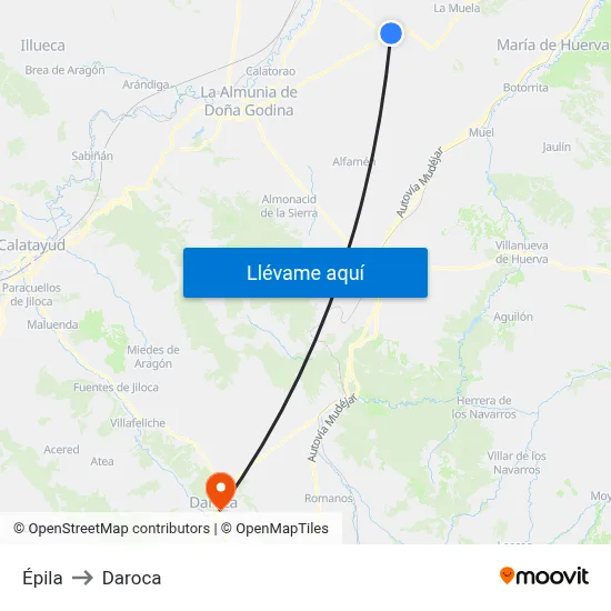 Épila to Daroca map