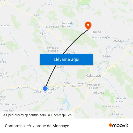 Contamina to Jarque de Moncayo map