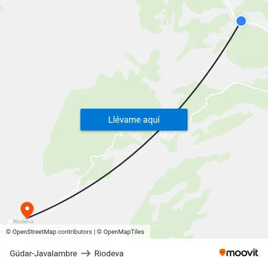 Gúdar-Javalambre to Riodeva map